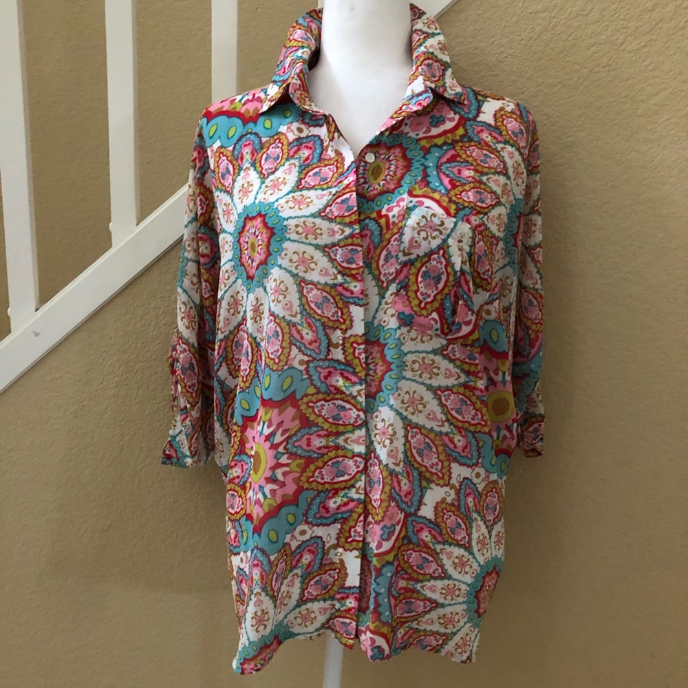 Rose & Olive floral top